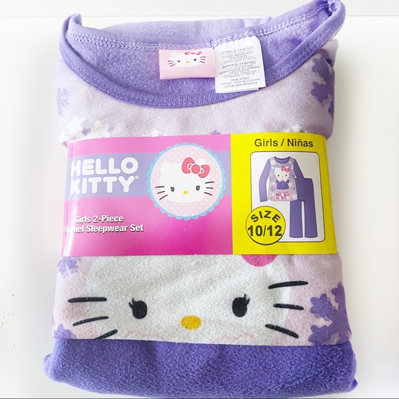 Hello Kitty Girls 2Pc Flannel Pajama Set Pants Top - Picture 7 of 14